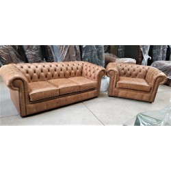 Chesterfield 3 + 1.5 Cracked Tan